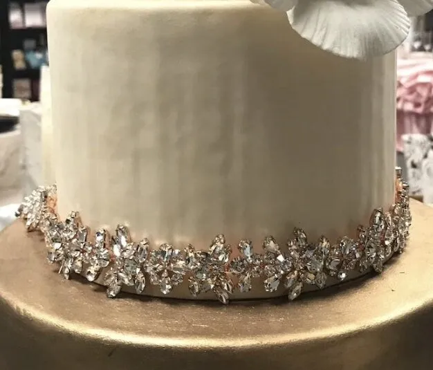 1 yard sparkling SILVER GOLD or rosegold rhinestone embellishment chain trimming  by Crystal Wedding UK