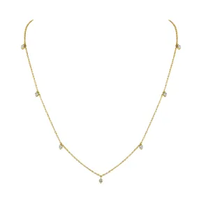 14k Gold & Dangle Diamond Necklace - 0.35ct