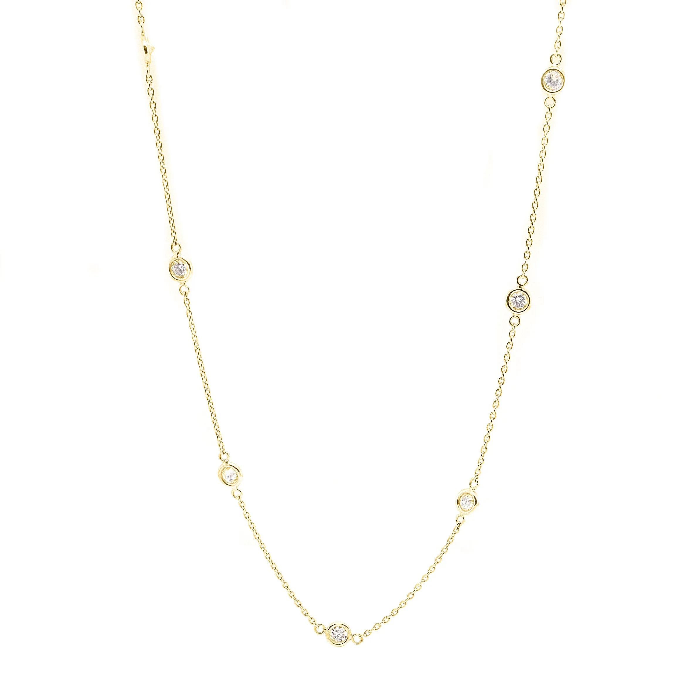 14k Gold Diamond By The Yard Necklace
