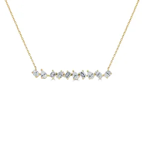 14k Gold Fancy-Shape Diamond Bar Necklace - 1.32ct