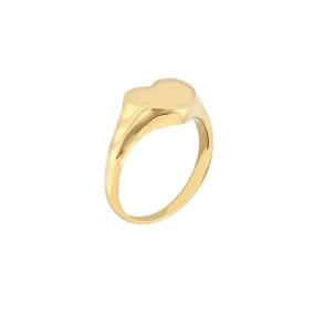 14k Gold Signet Heart Ring