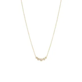 14k Graduated 5 Bezel Diamond Necklace