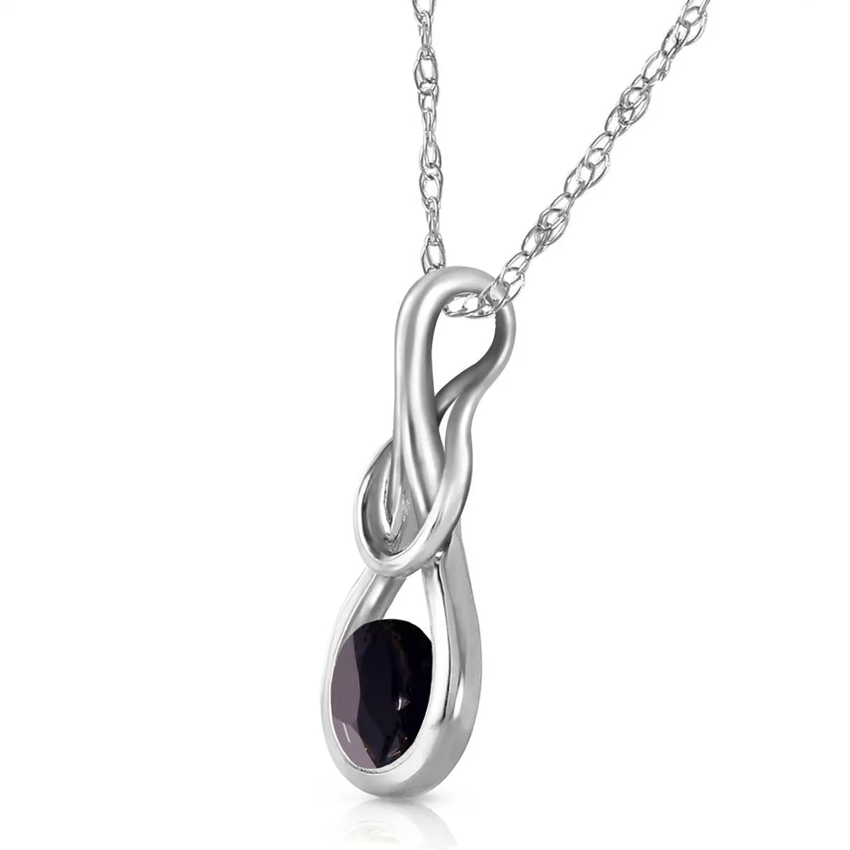 14K Solid White Gold Necklace Natural 0.5 Carat Black Diamond