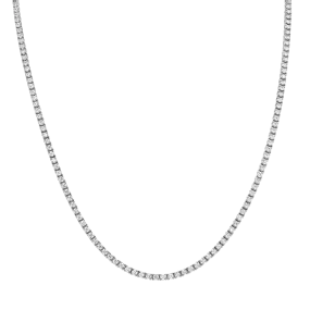 14K White Gold 3ctw Diamond Tennis Necklace