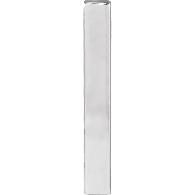 14K White Gold Engravable Four-Sided Vertical Bar Pendant