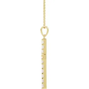 14K Yellow 1 1/4 CTW Natural Diamond Cross 18" Necklace