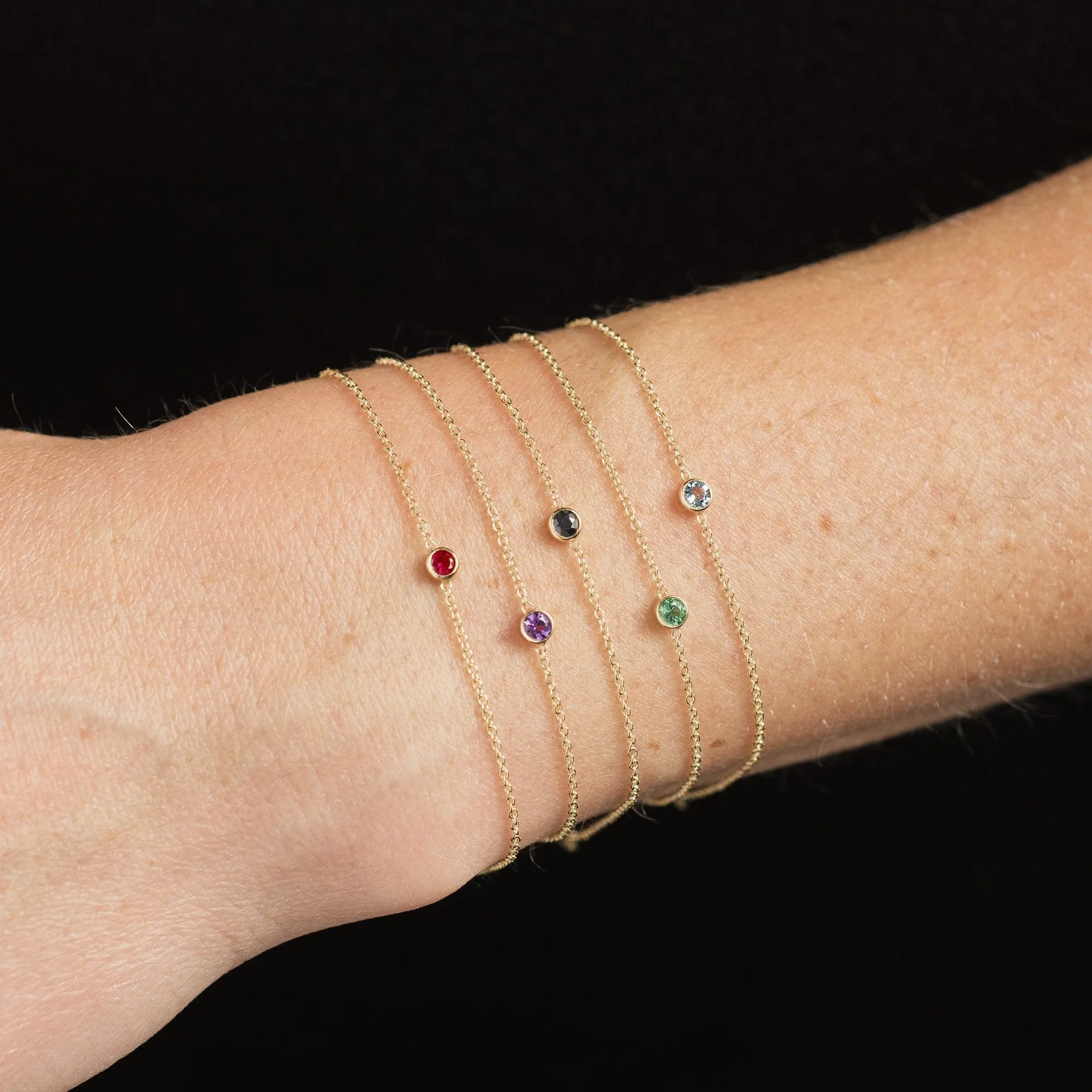 14K Yellow Gold Aquamarine Bracelet