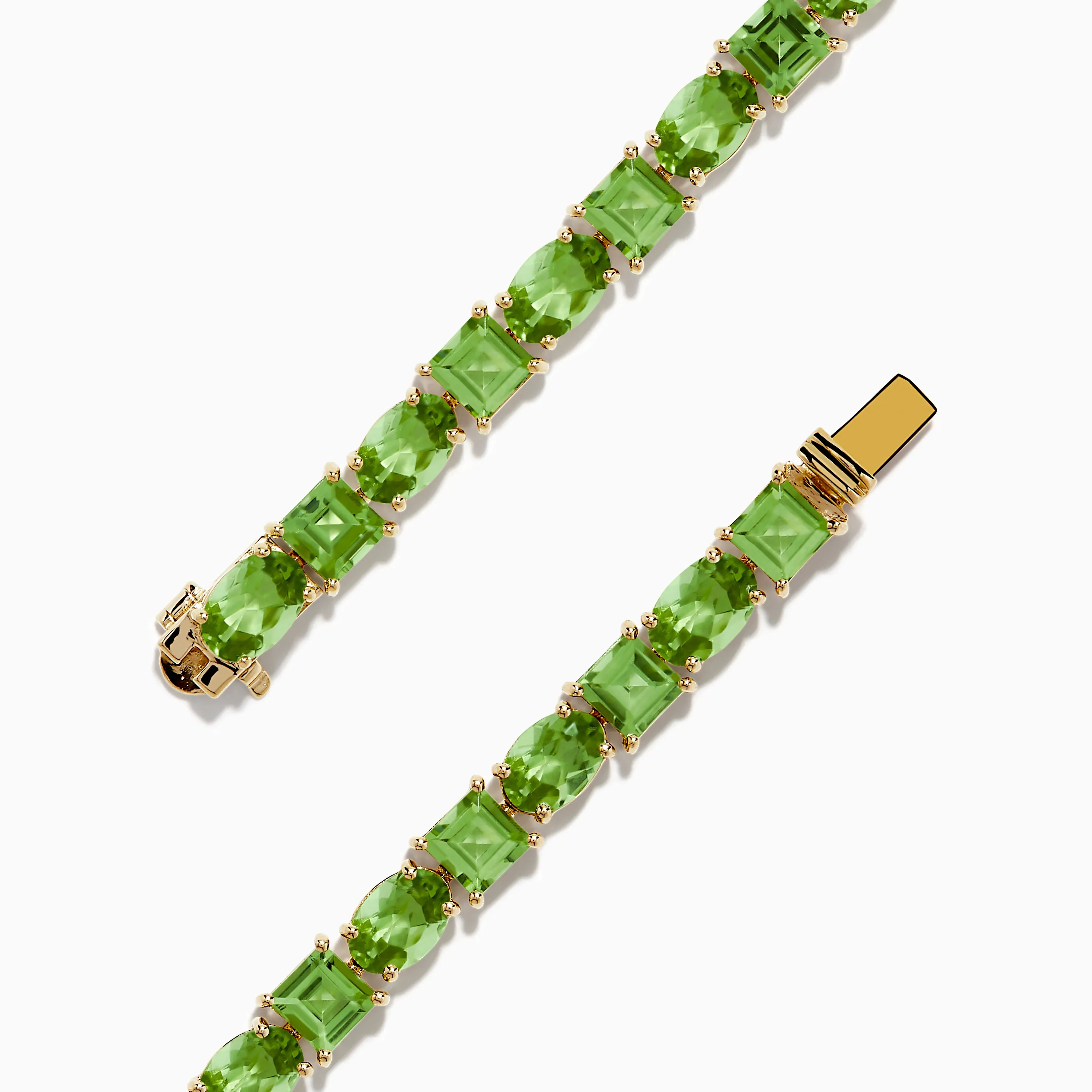 14K Yellow Gold Peridot Tennis Bracelet 13.50 TCW