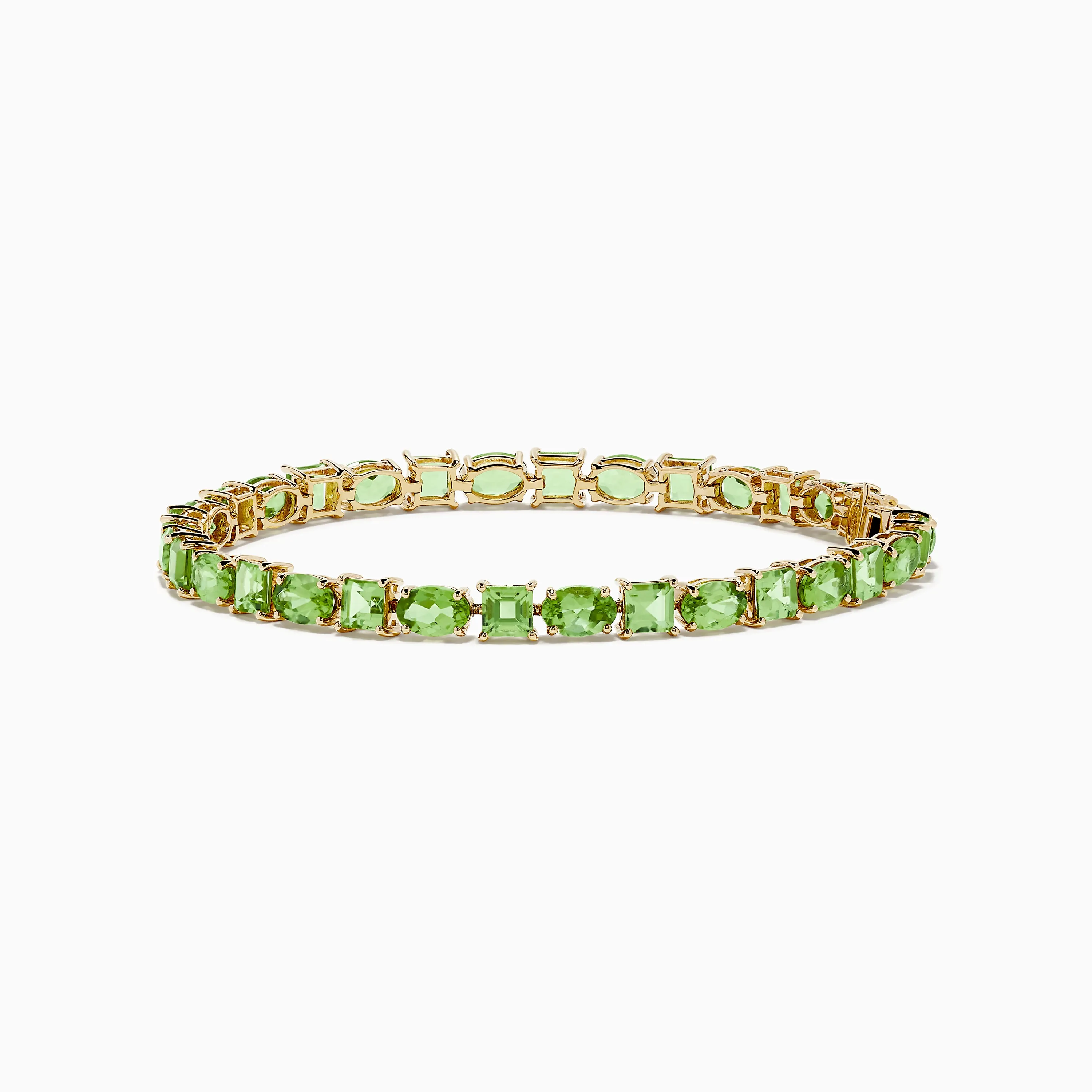 14K Yellow Gold Peridot Tennis Bracelet 13.50 TCW