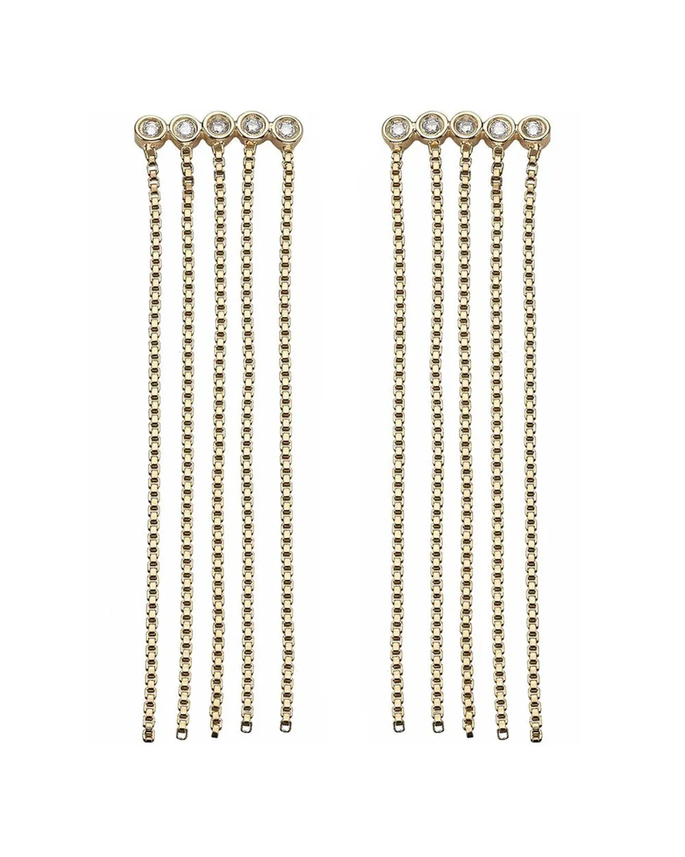14k Yellow Gold Plated Silver Feliza Fringe Earrings