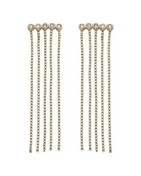 14k Yellow Gold Plated Silver Feliza Fringe Earrings