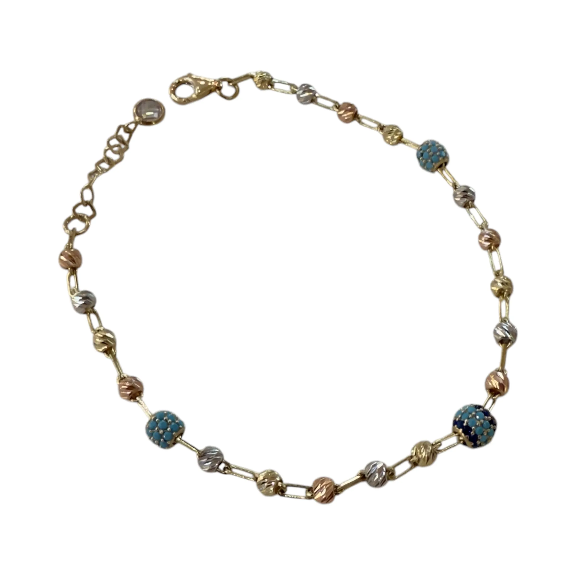 14KT Turquoise Ball Bracelet