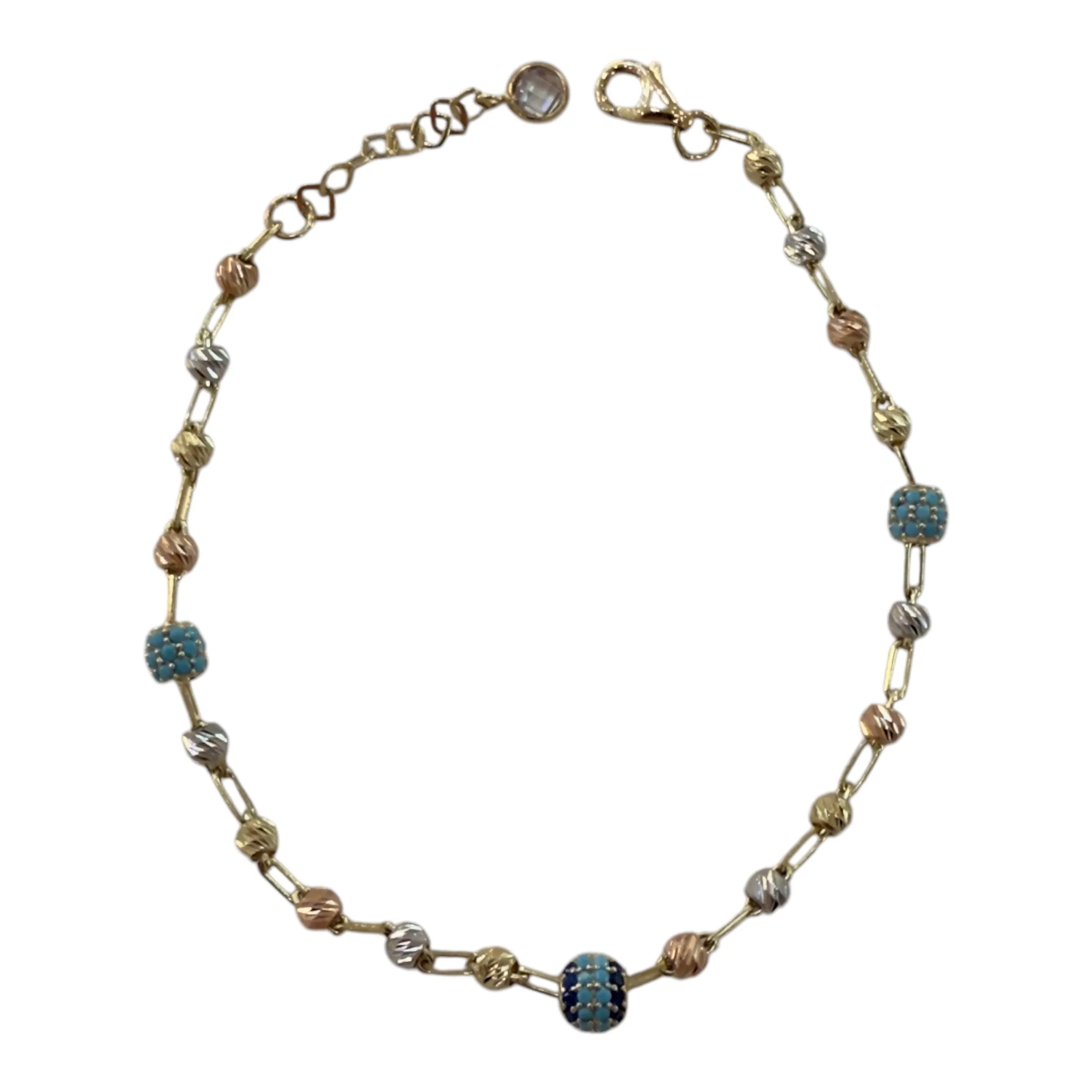 14KT Turquoise Ball Bracelet