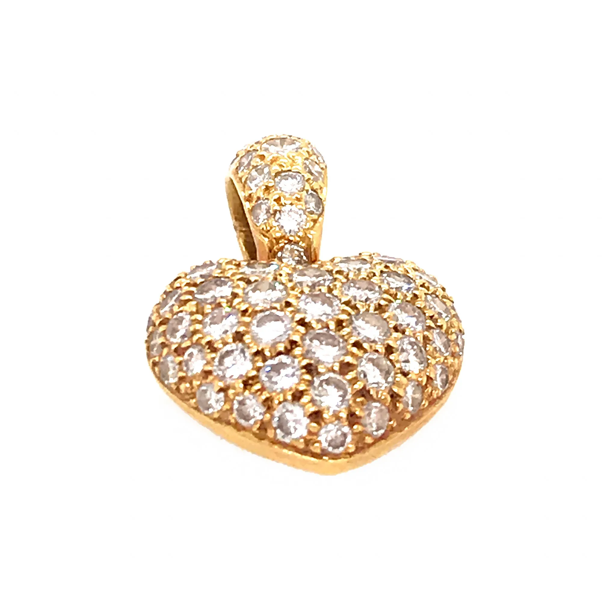 18k Gold Diamond Pave Heart Pendant