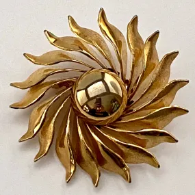 1960s Gold-Tone Flower Brooch