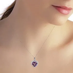 3.24 Carat 14K Solid White Gold Another Day Amethyst Diamond Necklace