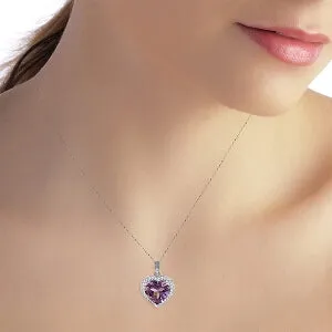 3.24 Carat 14K Solid White Gold Another Day Amethyst Diamond Necklace
