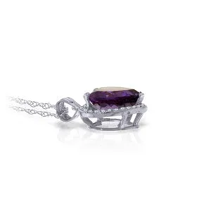 3.24 Carat 14K Solid White Gold Another Day Amethyst Diamond Necklace