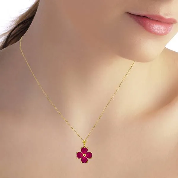 3.6 Carat 14K Solid Yellow Gold Consolation Ruby Necklace