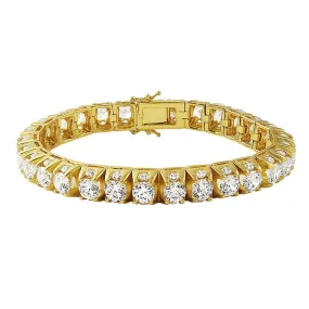 3D Thick Tennis Bracelet in Gold