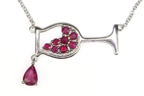 .79ctw Ruby Wine Glass Necklace