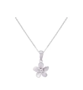8mm 14k Plumeria Pendant with 0.02 carats diamond