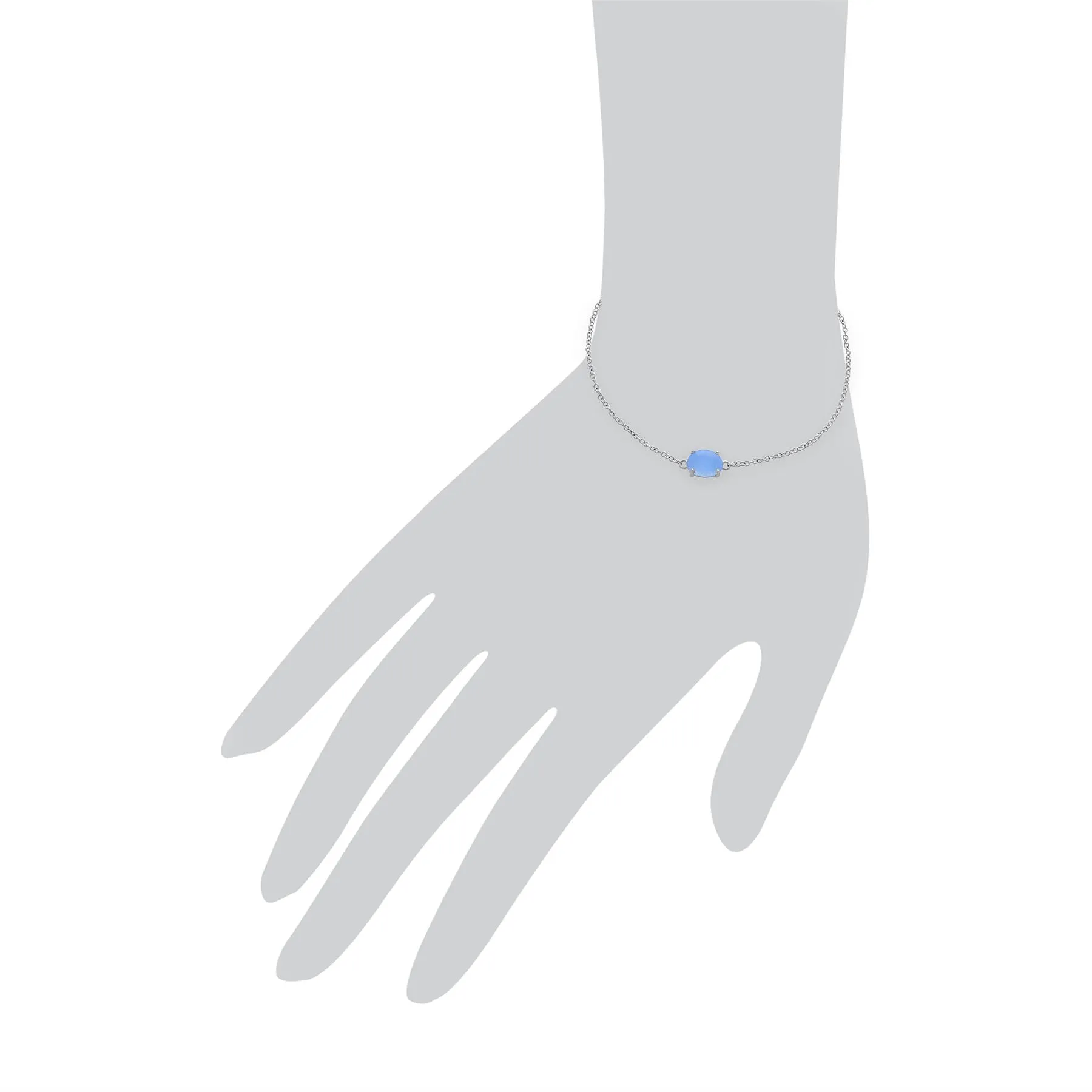 925er Sterlingsilber Aquamarin 7zoll Armband