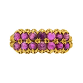 9ct Gold Ruby Double Row Ring, 0.84ct
