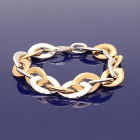 9ct Rose & White Fancy Link Bracelet