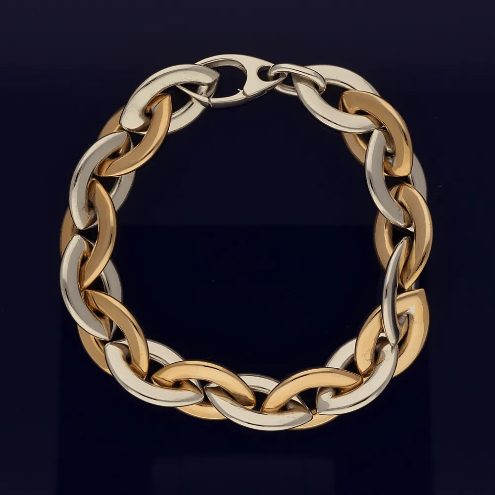 9ct Rose & White Fancy Link Bracelet