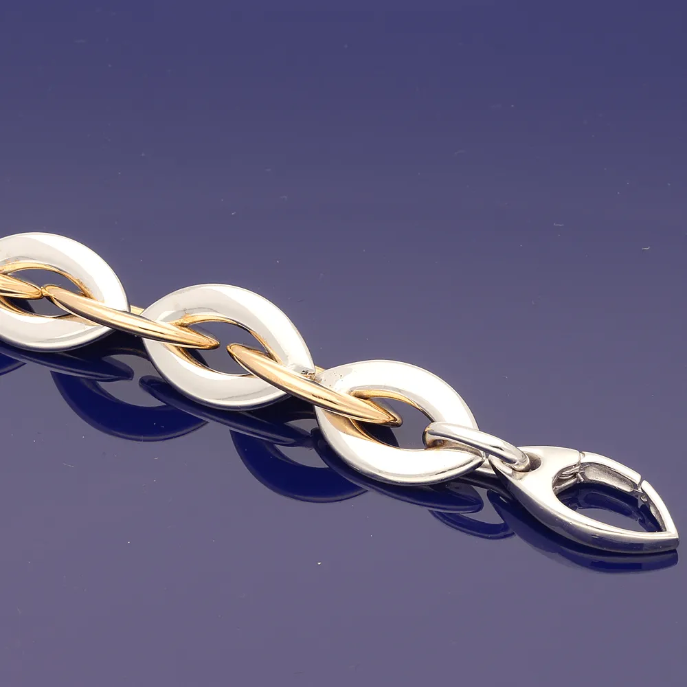9ct Rose & White Fancy Link Bracelet