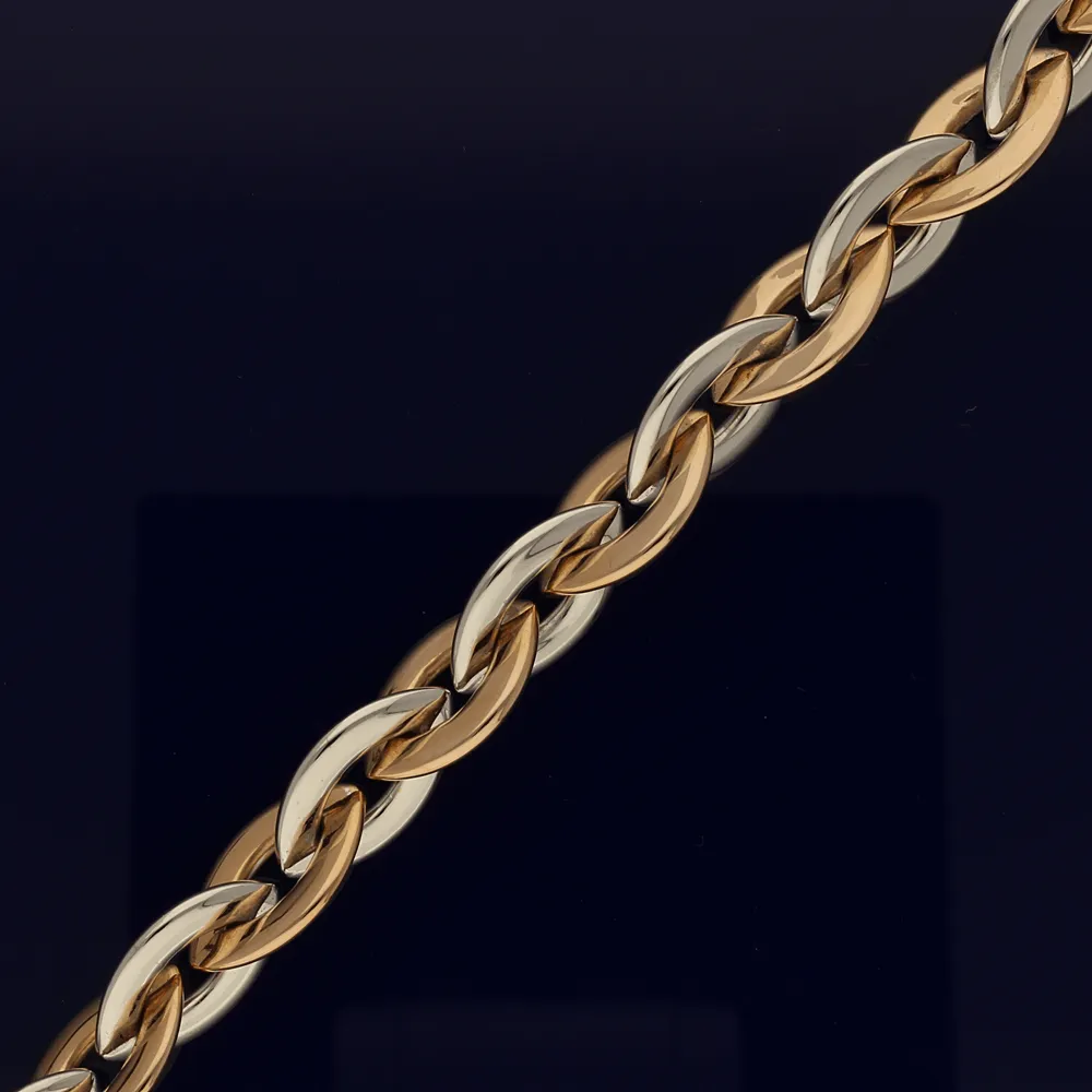 9ct Rose & White Fancy Link Bracelet