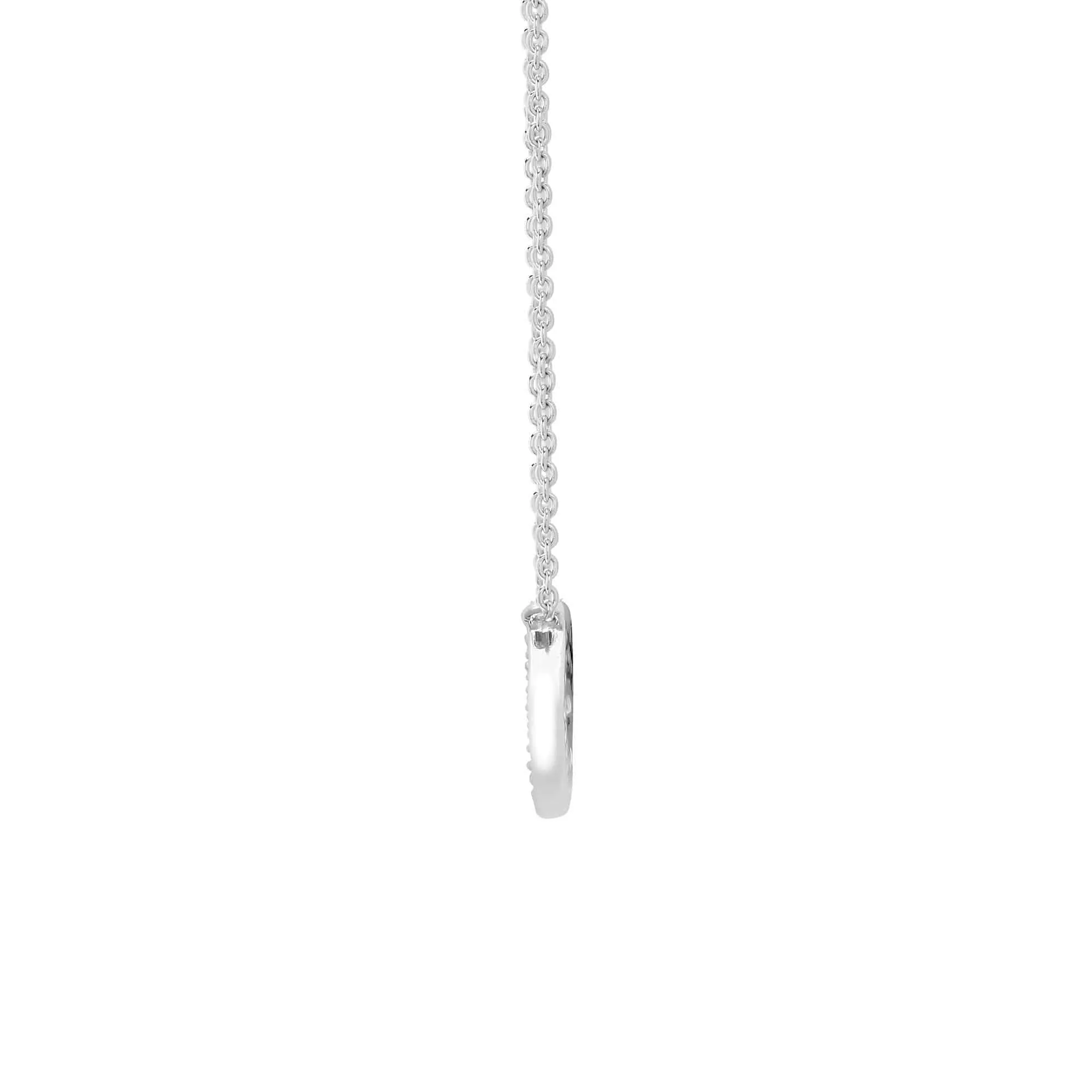 9ct White 15pts Diamond Lips Pendant with 17" Chain