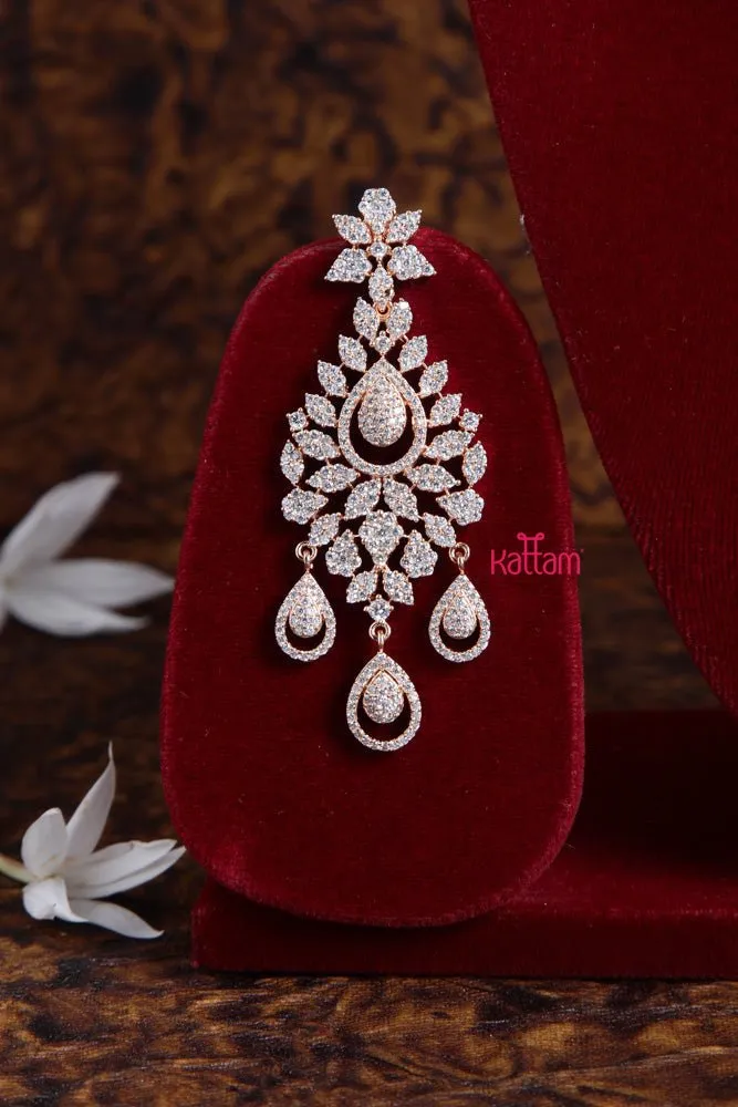 AD Rosegold Intricated Bridal Choker Set - 7