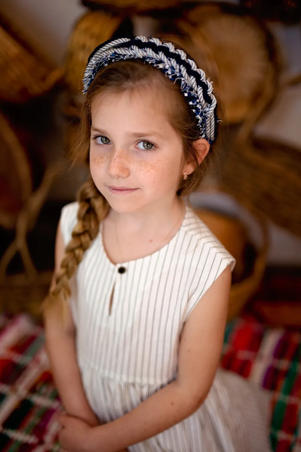 All Roped In Headband - Pink/Grey