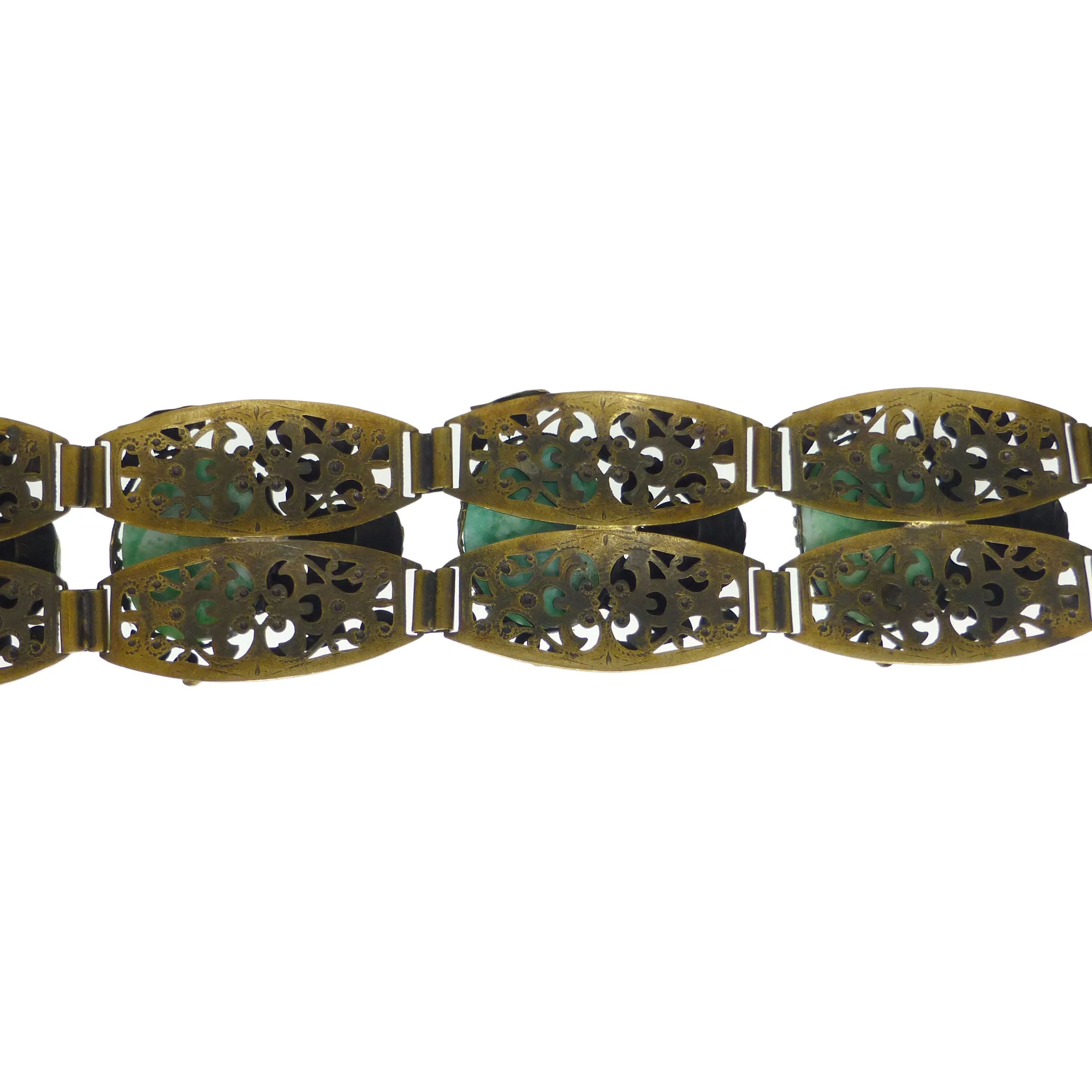 Antique Czechoslovakian Neiger Brothers Figural Oriental Panel Bracelet