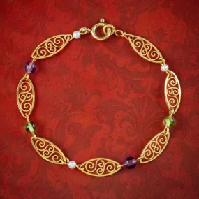 Antique Edwardian Suffragette Bracelet 18ct Gold