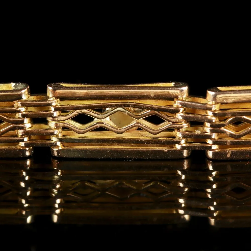 Antique Victorian Suffragette 9Ct Gold Bracelet Circa 1900
