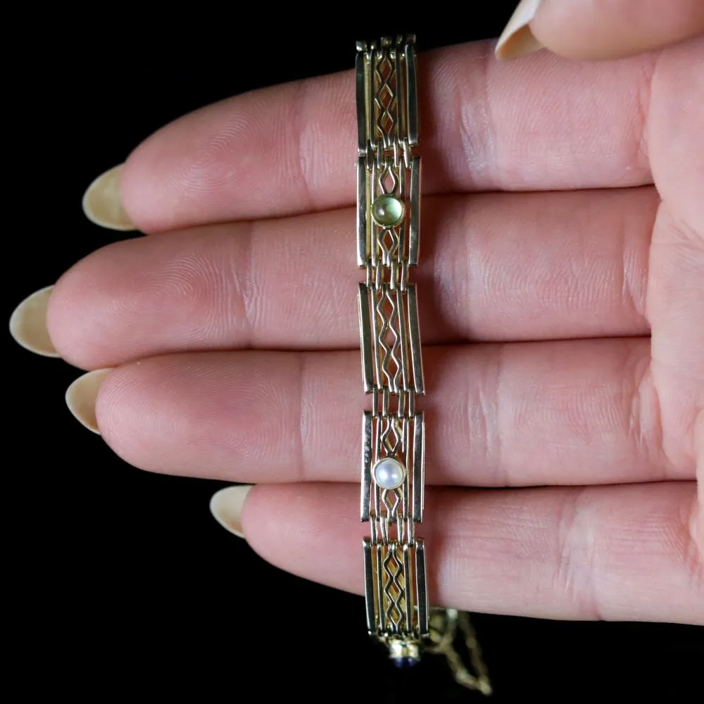 Antique Victorian Suffragette 9Ct Gold Bracelet Circa 1900