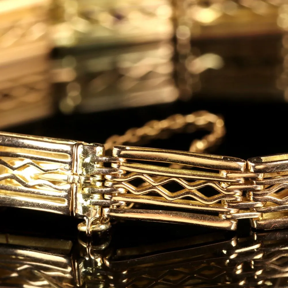 Antique Victorian Suffragette 9Ct Gold Bracelet Circa 1900