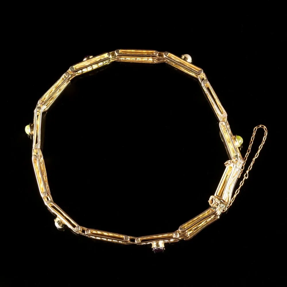 Antique Victorian Suffragette 9Ct Gold Bracelet Circa 1900