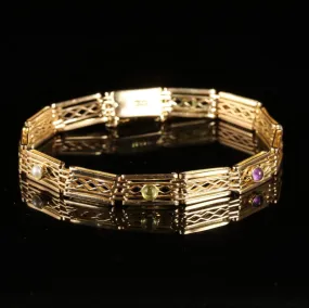 Antique Victorian Suffragette 9Ct Gold Bracelet Circa 1900