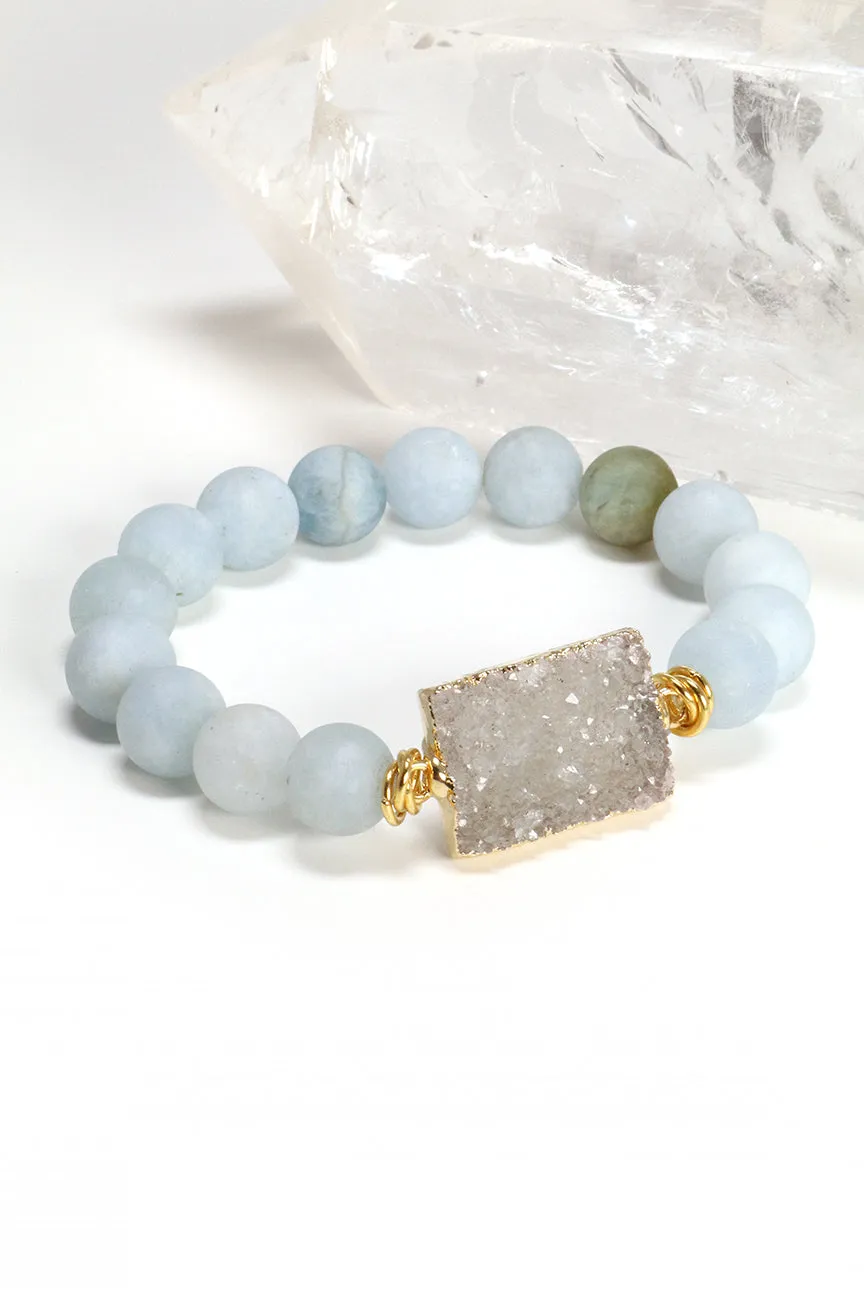 Aquamarine Druzy Bracelet