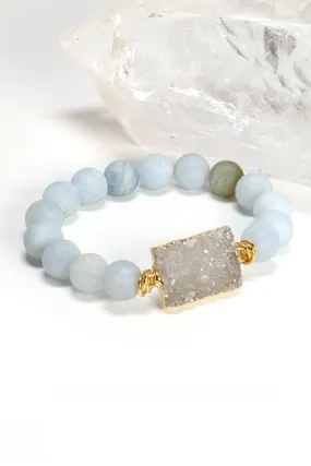 Aquamarine Druzy Bracelet