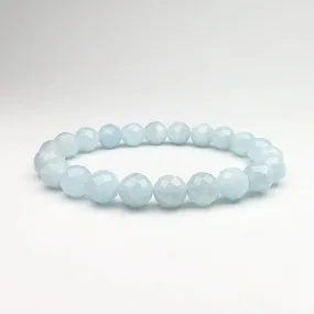 Aquamarine Faceted Beaded Bracelet