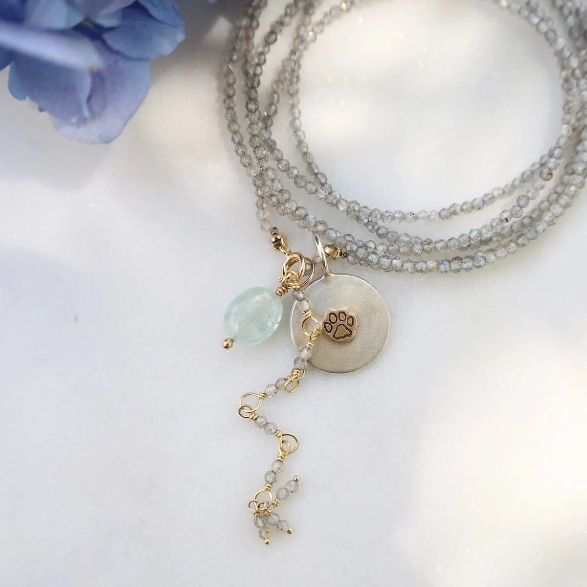 Aquamarine Unfaceted Oval Gemstone Charm