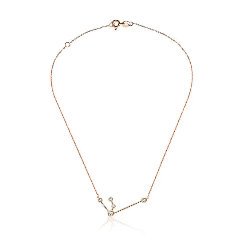 Aquarius Zodiac Constellation Necklace 18k Gold & Diamond