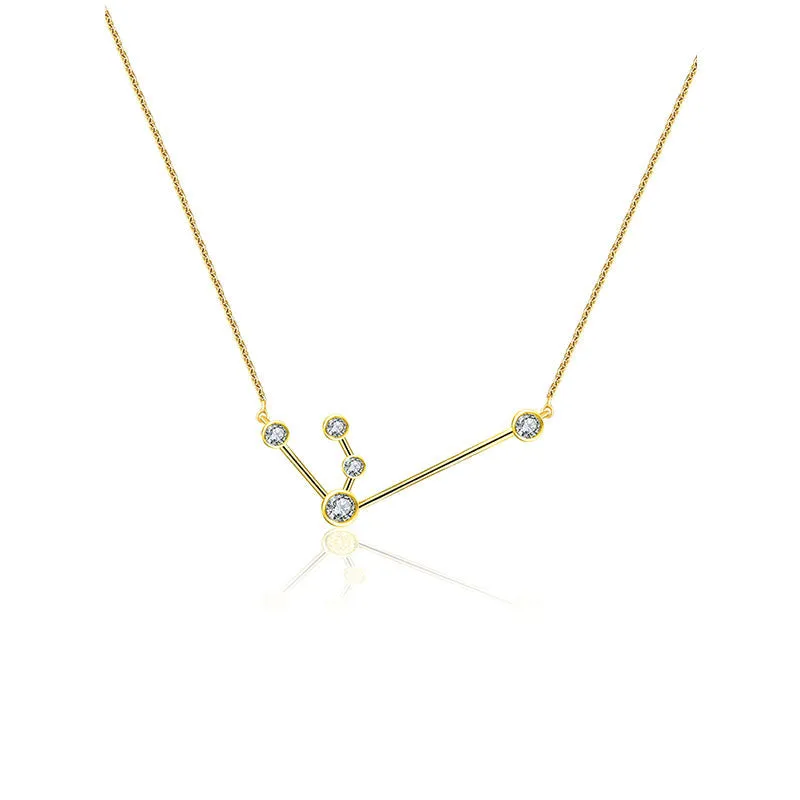 Aquarius Zodiac Constellation Necklace 18k Gold & Diamond