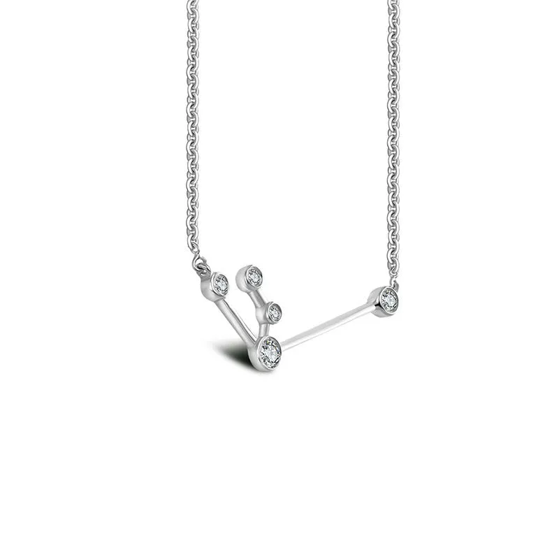 Aquarius Zodiac Constellation Necklace 18k Gold & Diamond