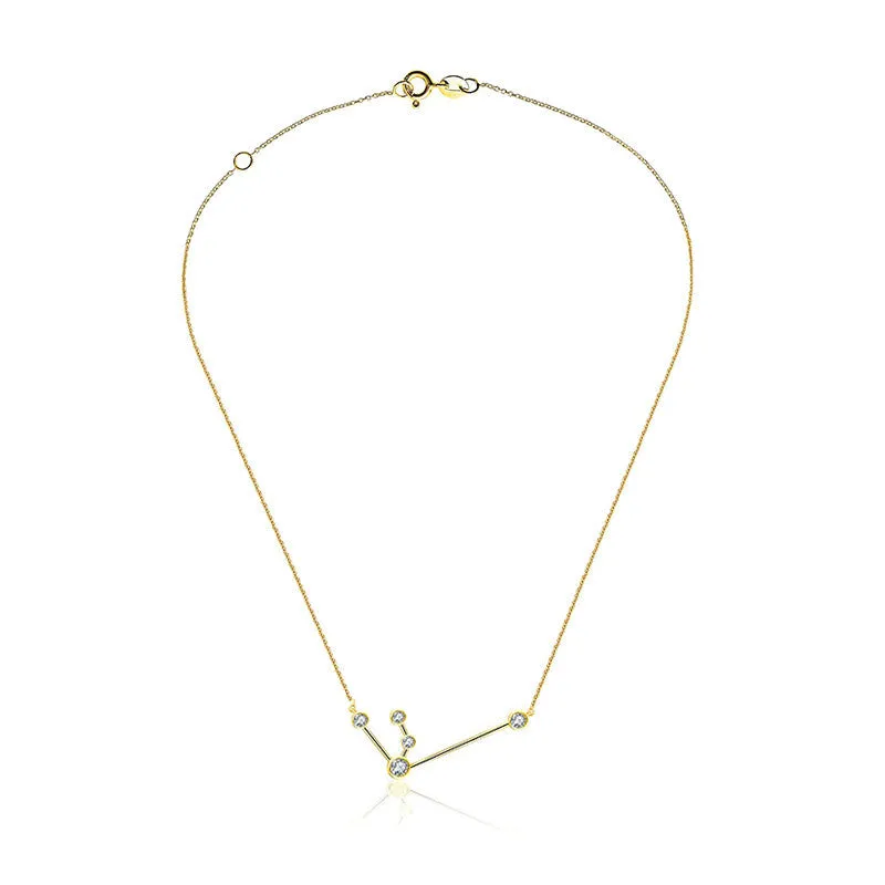 Aquarius Zodiac Constellation Necklace 18k Gold & Diamond